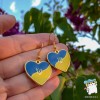 Сережки Серце України з гербом. Колір золото